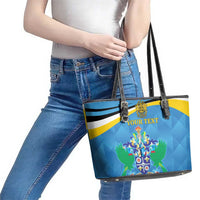 Personalized Saint Lucia Independence Day Leather Tote Bag Since 1979