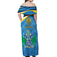 Personalized Saint Lucia Independence Day Off Shoulder Maxi Dress Since 1979