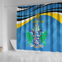 Personalized Saint Lucia Independence Day Shower Curtain Since 1979