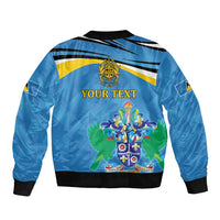 Personalized Saint Lucia Independence Day Sleeve Zip Bomber Jacket Since 1979