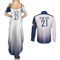 Custom France Rugby Couples Matching Summer Maxi Dress and Long Sleeve Button Shirt Summer Paris 2024 LT9 - Wonder Print Shop