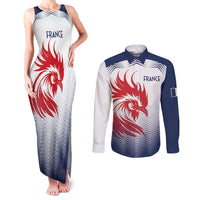 Custom France Rugby Couples Matching Tank Maxi Dress and Long Sleeve Button Shirt Summer Paris 2024 LT9 - Wonder Print Shop