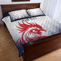 Custom France Rugby Quilt Bed Set Summer Paris 2024 - Wonder Print Shop