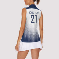 Custom France Rugby Women Sleeveless Polo Shirt Summer Paris 2024 - Wonder Print Shop