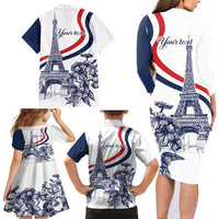 Custom France Women Rugby Family Matching Long Sleeve Bodycon Dress and Hawaiian Shirt Summer Flowers 2024 LT9 - Wonder Print Shop