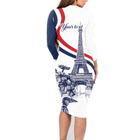 Custom France Women Rugby Family Matching Long Sleeve Bodycon Dress and Hawaiian Shirt Summer Flowers 2024 LT9 - Wonder Print Shop