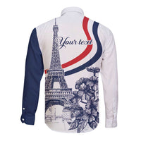 Custom France Women Rugby Long Sleeve Button Shirt Summer Flowers 2024 - Wonder Print Shop