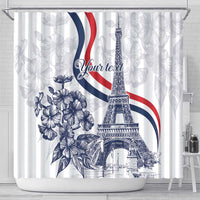 Custom France Women Rugby Shower Curtain Summer Flowers 2024