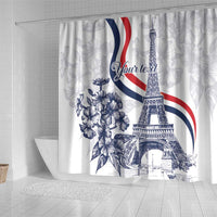 Custom France Women Rugby Shower Curtain Summer Flowers 2024