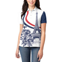 Custom France Women Rugby Women Polo Shirt Summer Flowers 2024 - Wonder Print Shop
