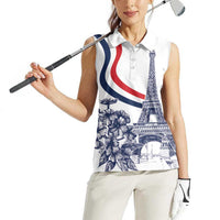Custom France Women Rugby Women Sleeveless Polo Shirt Summer Flowers 2024 - Wonder Print Shop