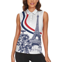 Custom France Women Rugby Women Sleeveless Polo Shirt Summer Flowers 2024 - Wonder Print Shop