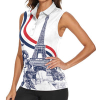 Custom France Women Rugby Women Sleeveless Polo Shirt Summer Flowers 2024 - Wonder Print Shop