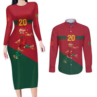 Portuguese Footballer Memorial Couples Matching Long Sleeve Bodycon Dress and Long Sleeve Button Shirt Forever 20 The Heart Still Beats - Wonder Print Shop