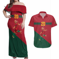 Portuguese Footballer Memorial Couples Matching Off Shoulder Maxi Dress and Hawaiian Shirt Forever 20 The Heart Still Beats - Wonder Print Shop
