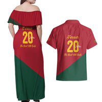 Portuguese Footballer Memorial Couples Matching Off Shoulder Maxi Dress and Hawaiian Shirt Forever 20 The Heart Still Beats - Wonder Print Shop