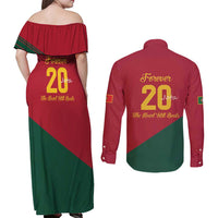 Portuguese Footballer Memorial Couples Matching Off Shoulder Maxi Dress and Long Sleeve Button Shirt Forever 20 The Heart Still Beats - Wonder Print Shop