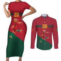 Portuguese Footballer Memorial Couples Matching Short Sleeve Bodycon Dress and Long Sleeve Button Shirt Forever 20 The Heart Still Beats - Wonder Print Shop