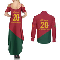 Portuguese Footballer Memorial Couples Matching Summer Maxi Dress and Long Sleeve Button Shirt Forever 20 The Heart Still Beats - Wonder Print Shop