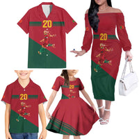 Portuguese Footballer Memorial Family Matching Off The Shoulder Long Sleeve Dress and Hawaiian Shirt Forever 20 The Heart Still Beats - Wonder Print Shop