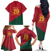 Portuguese Footballer Memorial Family Matching Off The Shoulder Long Sleeve Dress and Hawaiian Shirt Forever 20 The Heart Still Beats - Wonder Print Shop