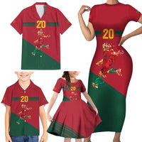 Portuguese Footballer Memorial Family Matching Short Sleeve Bodycon Dress and Hawaiian Shirt Forever 20 The Heart Still Beats - Wonder Print Shop