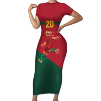 Portuguese Footballer Memorial Family Matching Short Sleeve Bodycon Dress and Hawaiian Shirt Forever 20 The Heart Still Beats - Wonder Print Shop