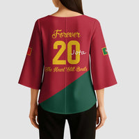 Portuguese Footballer Memorial Kimono Sleeve Blouse Forever 20 The Heart Still Beats - Wonder Print Shop