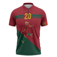 Portuguese Footballer Memorial Zipper Polo Shirt Forever 20 The Heart Still Beats - Wonder Print Shop