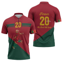 Portuguese Footballer Memorial Zipper Polo Shirt Forever 20 The Heart Still Beats - Wonder Print Shop