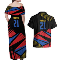 Custom Caribbean Cricket Antigua and Barbuda Couples Matching Off Shoulder Maxi Dress and Hawaiian Shirt - Wonder Print Shop