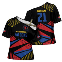 Custom Caribbean Cricket Antigua and Barbuda Cross Shoulder Shirt - Wonder Print Shop