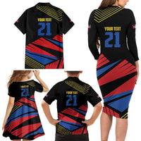 Custom Caribbean Cricket Antigua and Barbuda Family Matching Long Sleeve Bodycon Dress and Hawaiian Shirt - Wonder Print Shop