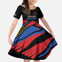 Custom Caribbean Cricket Antigua and Barbuda Family Matching Short Sleeve Bodycon Dress and Hawaiian Shirt - Wonder Print Shop
