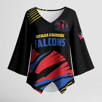 Custom Caribbean Cricket Antigua and Barbuda Kimono Sleeve Blouse - Wonder Print Shop