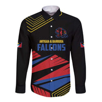Custom Caribbean Cricket Antigua and Barbuda Long Sleeve Button Shirt - Wonder Print Shop