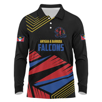Custom Caribbean Cricket Antigua and Barbuda Long Sleeve Polo Shirt - Wonder Print Shop