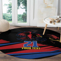 Custom Caribbean Cricket Antigua and Barbuda Round Carpet - Wonder Print Shop