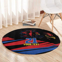 Custom Caribbean Cricket Antigua and Barbuda Round Carpet - Wonder Print Shop