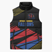 Custom Caribbean Cricket Antigua and Barbuda Sleeveless Puffer Jacket - Wonder Print Shop
