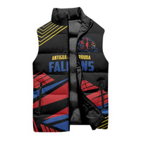 Custom Caribbean Cricket Antigua and Barbuda Sleeveless Puffer Jacket - Wonder Print Shop