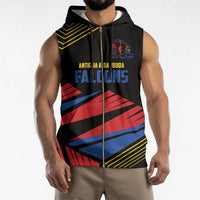 Custom Caribbean Cricket Antigua and Barbuda Sleeveless Zip Hoodie - Wonder Print Shop