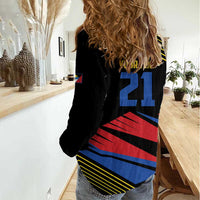 Custom Caribbean Cricket Antigua and Barbuda Women Casual Shirt - Wonder Print Shop