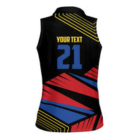 Custom Caribbean Cricket Antigua and Barbuda Women Sleeveless Polo Shirt - Wonder Print Shop