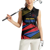 Custom Caribbean Cricket Antigua and Barbuda Women Sleeveless Polo Shirt - Wonder Print Shop