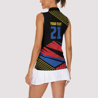 Custom Caribbean Cricket Antigua and Barbuda Women Sleeveless Polo Shirt - Wonder Print Shop