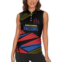Custom Caribbean Cricket Antigua and Barbuda Women Sleeveless Polo Shirt - Wonder Print Shop