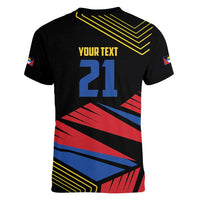 Custom Caribbean Cricket Antigua and Barbuda Women V-Neck T-Shirt - Wonder Print Shop