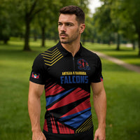 Custom Caribbean Cricket Antigua and Barbuda Zipper Polo Shirt - Wonder Print Shop