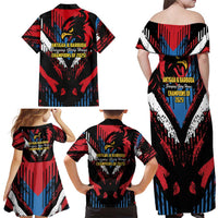 Caribbean Cricket Antigua and Barbuda Family Matching Off Shoulder Maxi Dress and Hawaiian Shirt First Crown Forever Proud - Wonder Print Shop